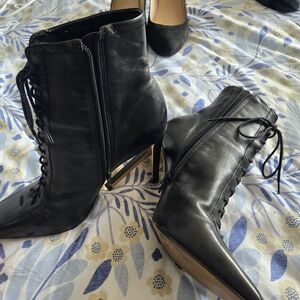 Aldo size 10 high lace up boots, black